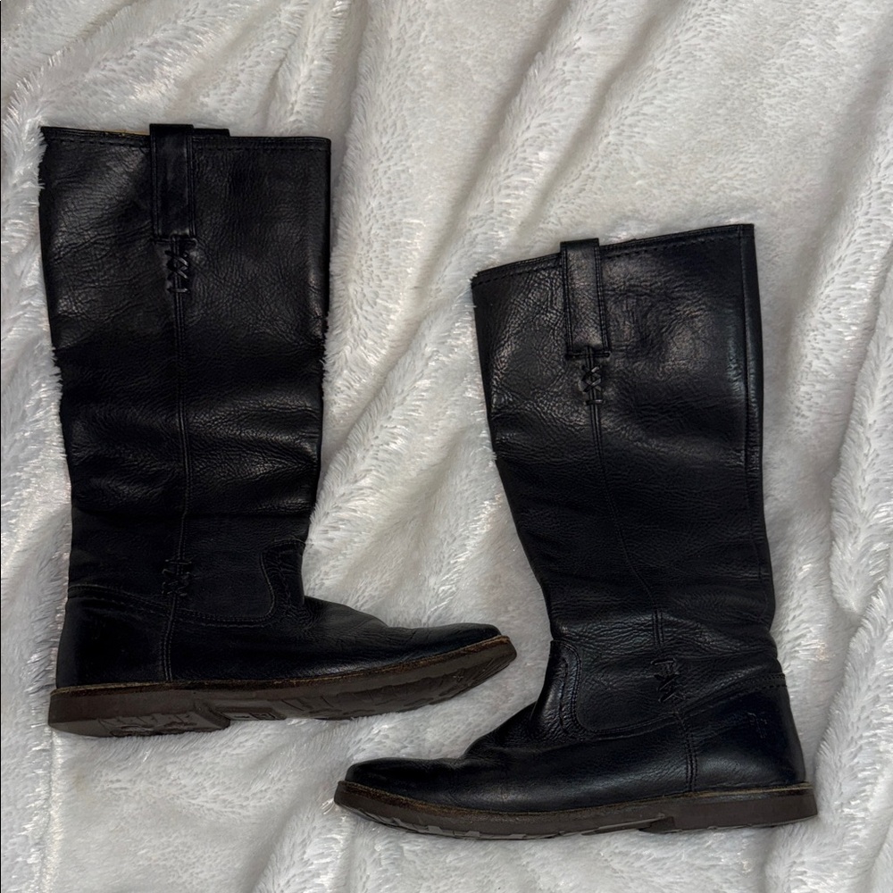 Frye Black Leather Women's Celia x stitched Boots size 6.5